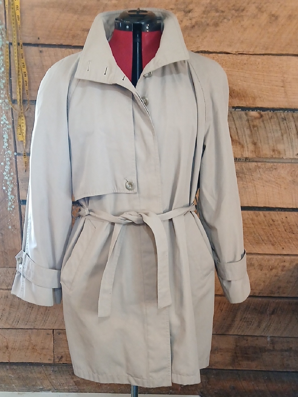London Fog Classic Lightweight Trench Coat w Zip-in Lining Sz 10reg